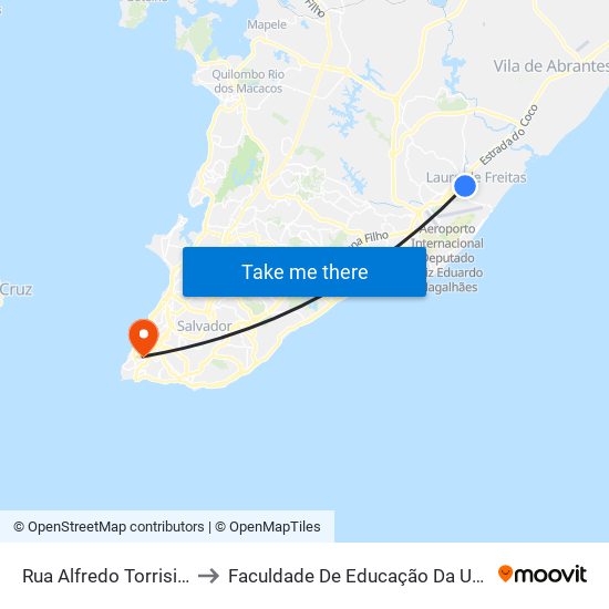 Rua Alfredo Torrisi, 4 to Faculdade De Educação Da Ufba map