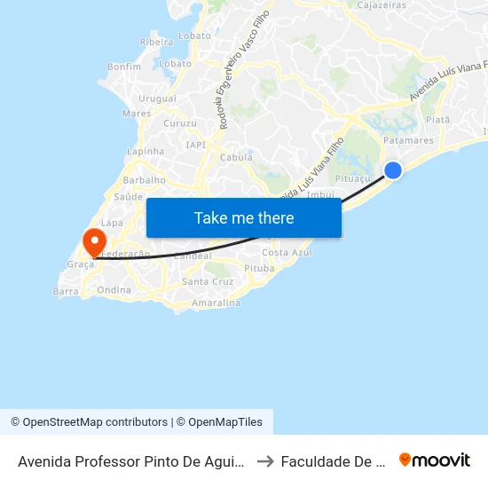 Avenida Professor Pinto De Aguiar 797 - Pituaçu Salvador - Ba Brasil to Faculdade De Educação Da Ufba map