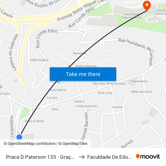 Praca D Paterson 133 - Graça Salvador - Ba Brasil to Faculdade De Educação Da Ufba map