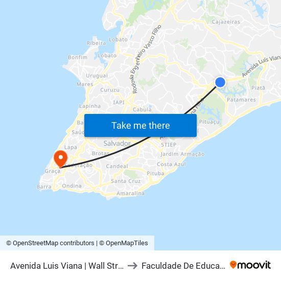 Avenida Luis Viana | Wall Street Empresarial to Faculdade De Educação Da Ufba map