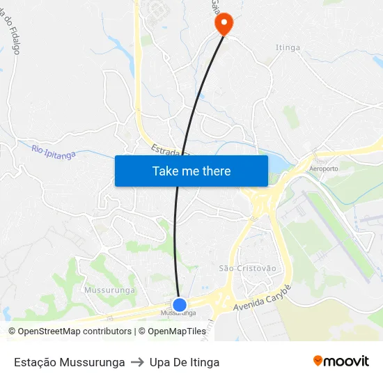 Estação Mussurunga to Upa De Itinga map