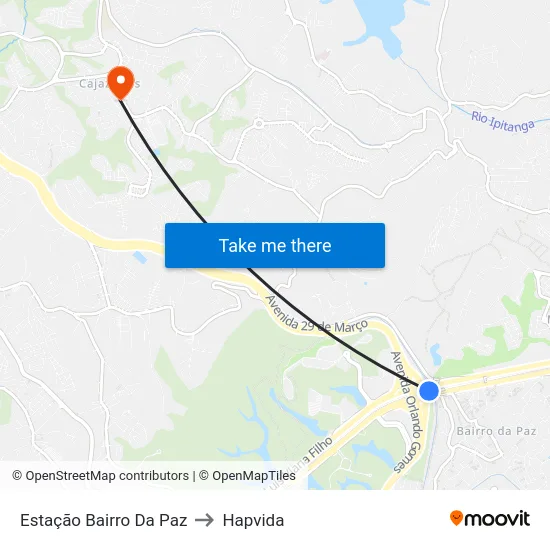 Estação Bairro Da Paz to Hapvida map