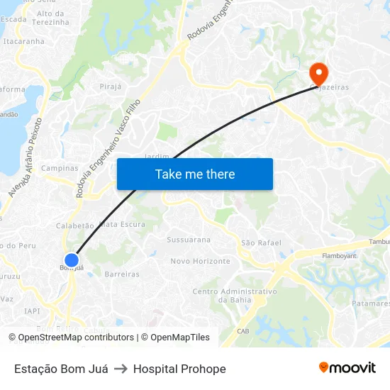 Estação Bom Juá to Hospital Prohope map