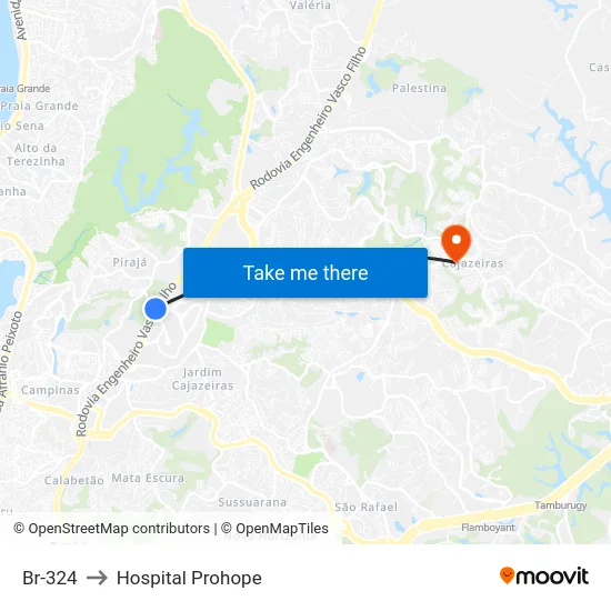 Br-324 to Hospital Prohope map