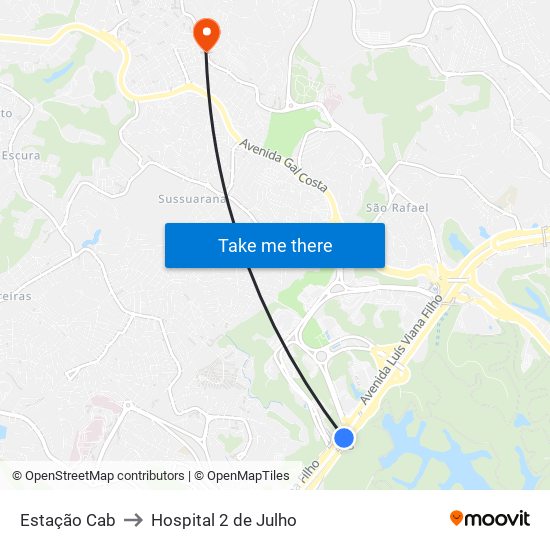 Estação Cab to Hospital 2 de Julho map