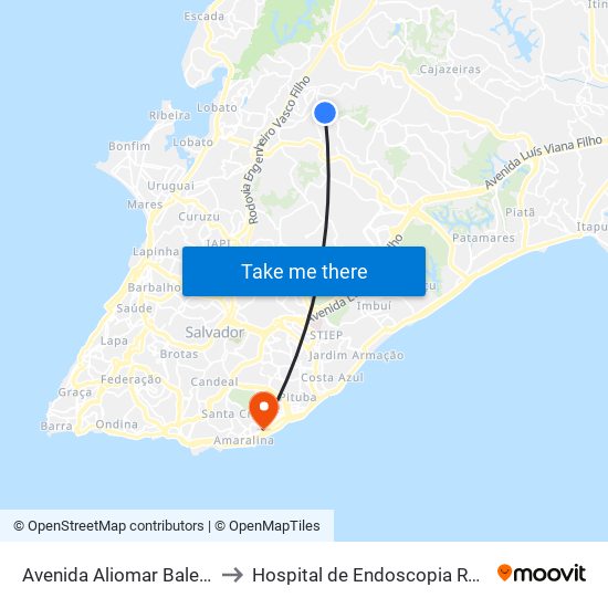 Avenida Aliomar Baleeiro, 147 | Assaí to Hospital de Endoscopia Ramiro Mascarenhas map