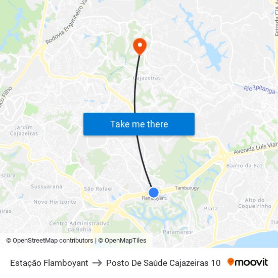 Estação Flamboyant to Posto De Saúde Cajazeiras 10 map