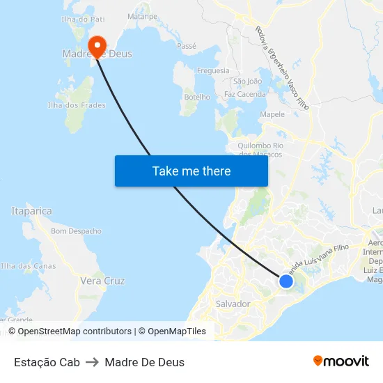Estação Cab to Madre De Deus map