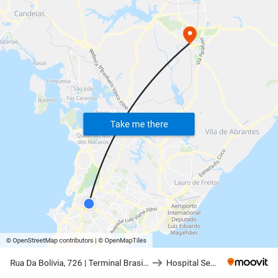 Rua Da Bolívia, 726 | Terminal Brasilgás to Hospital Semed map