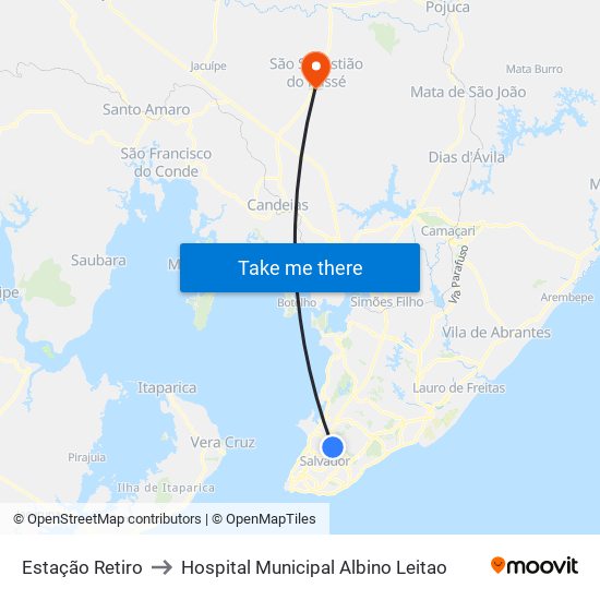 Estação Retiro to Hospital Municipal Albino Leitao map