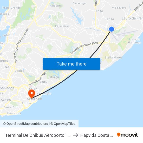 Terminal De Ônibus Aeroporto | Volta to Hapvida Costa Azul map