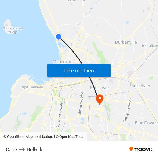 Cape to Bellville map