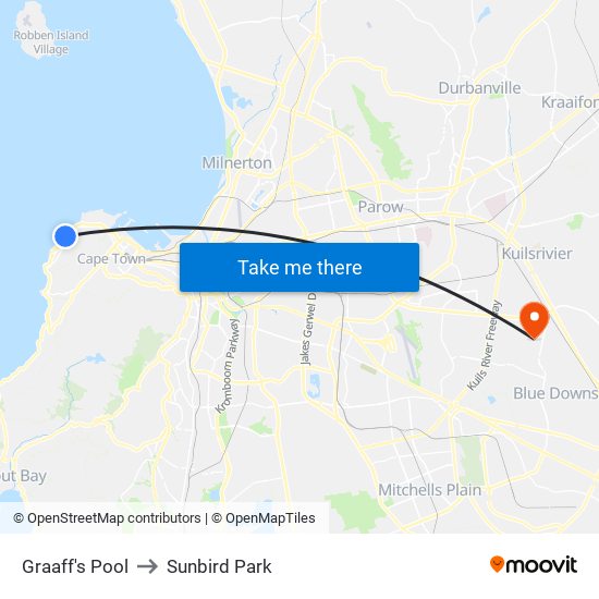 Graaff's Pool to Sunbird Park map