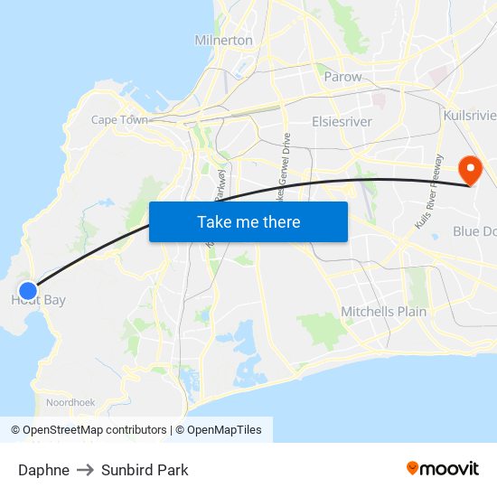 Daphne to Sunbird Park map