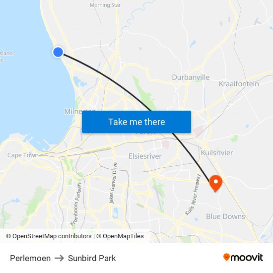 Perlemoen to Sunbird Park map