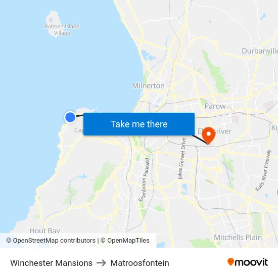 Winchester Mansions to Matroosfontein map