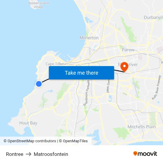 Rontree to Matroosfontein map