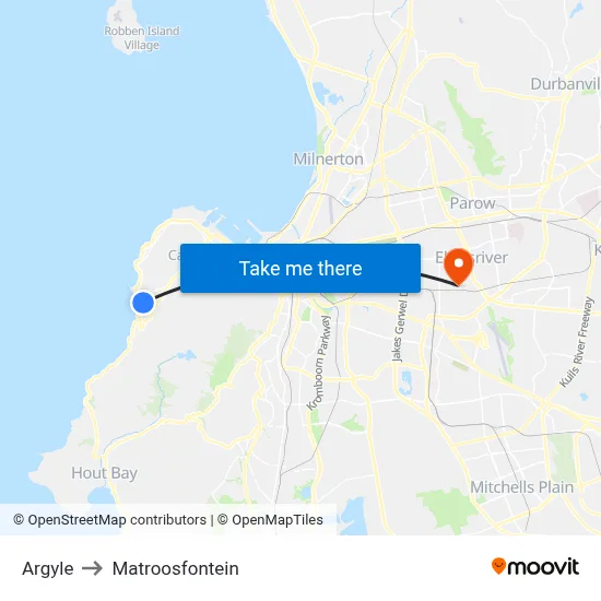 Argyle to Matroosfontein map