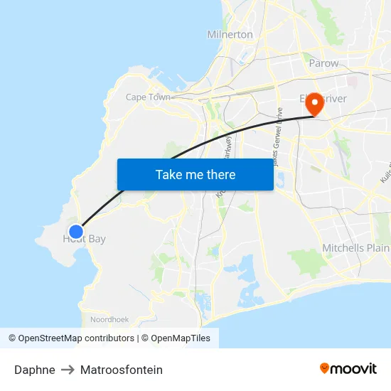 Daphne to Matroosfontein map