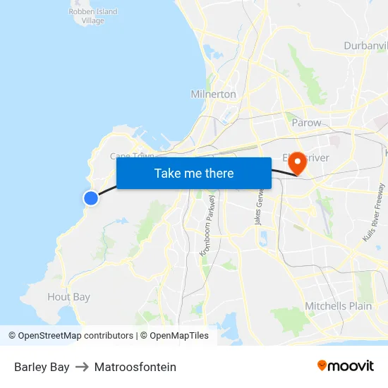 Barley Bay to Matroosfontein map