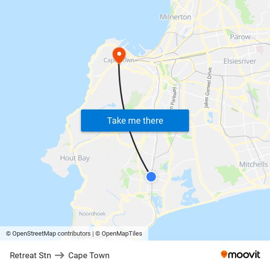 Retreat Stn to Cape Town map