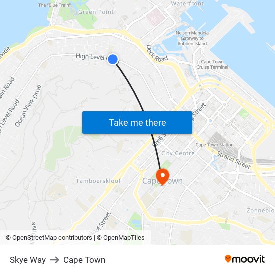 Skye Way to Cape Town map
