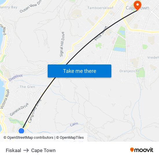 Fiskaal to Cape Town map