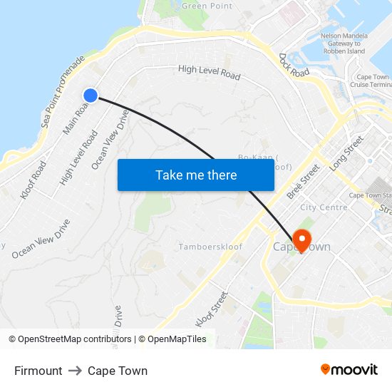 Firmount to Cape Town map