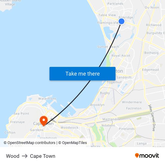 Wood to Cape Town map