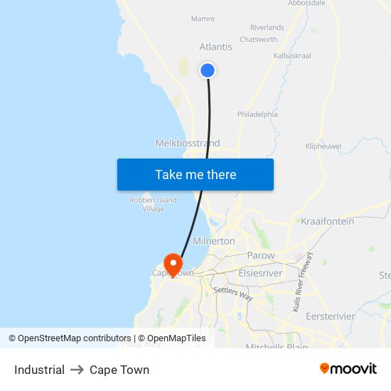 Industrial to Cape Town map