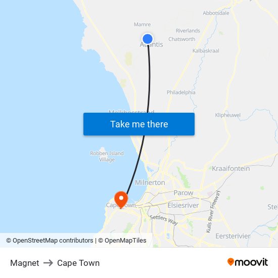 Magnet to Cape Town map