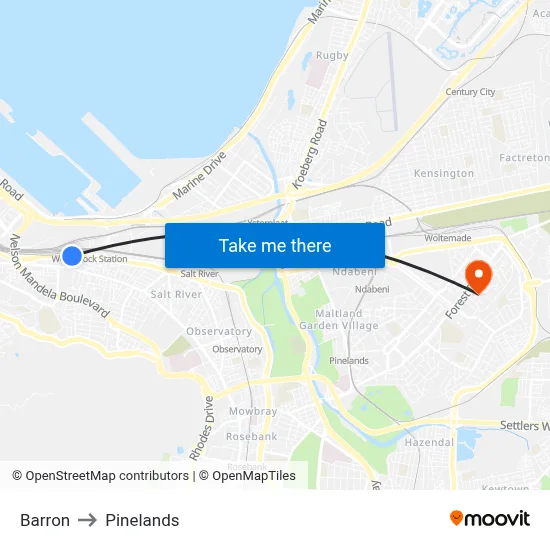 Barron to Pinelands map