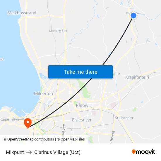 Mikpunt to Clarinus Village (Uct) map
