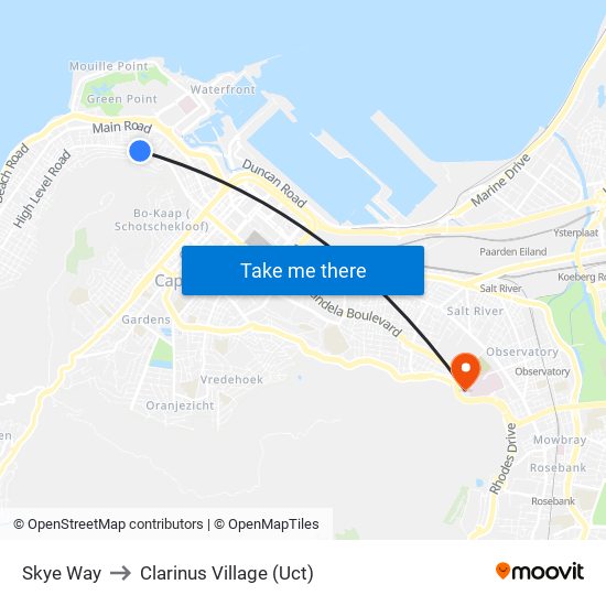 Skye Way to Clarinus Village (Uct) map