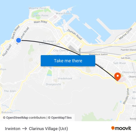 Irwinton to Clarinus Village (Uct) map