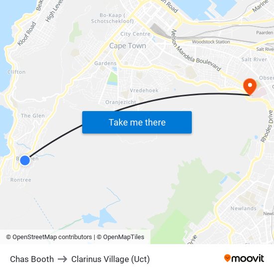 Chas Booth to Clarinus Village (Uct) map
