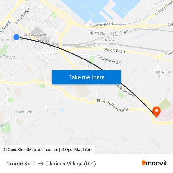 Groote Kerk to Clarinus Village (Uct) map