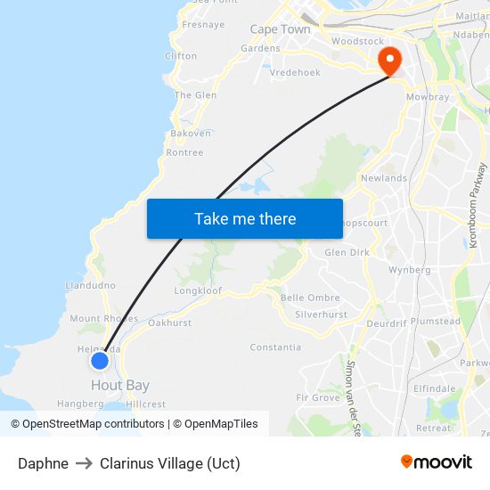 Daphne to Clarinus Village (Uct) map