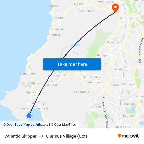 Atlantic Skipper to Clarinus Village (Uct) map