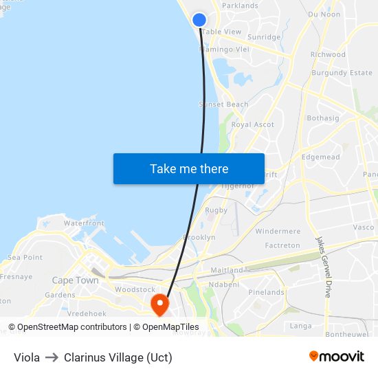 Viola to Clarinus Village (Uct) map