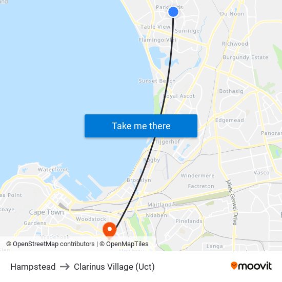 Hampstead to Clarinus Village (Uct) map