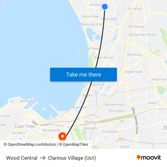 Wood Central to Clarinus Village (Uct) map