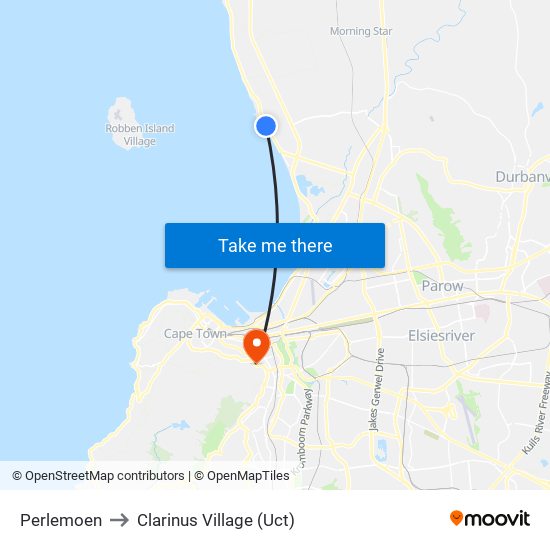 Perlemoen to Clarinus Village (Uct) map