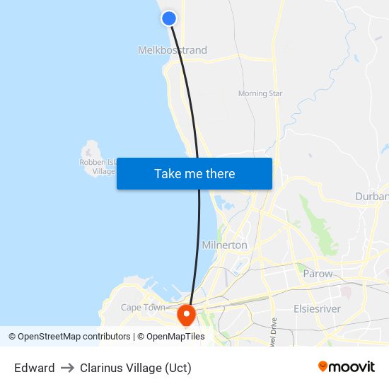 Edward to Clarinus Village (Uct) map