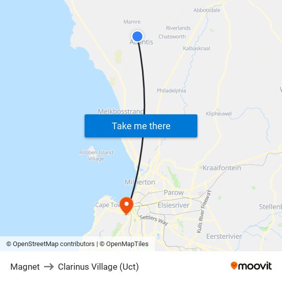 Magnet to Clarinus Village (Uct) map