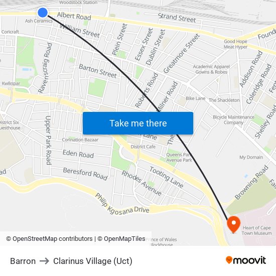 Barron to Clarinus Village (Uct) map