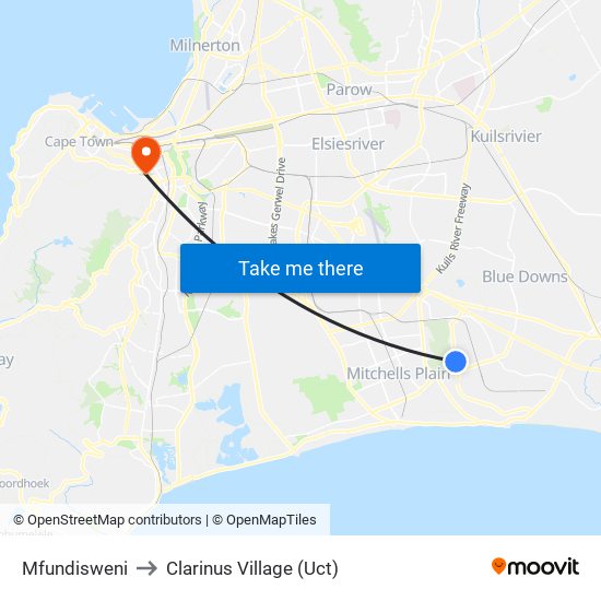 Mfundisweni to Clarinus Village (Uct) map
