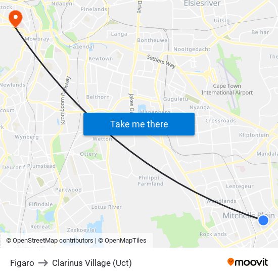 Figaro to Clarinus Village (Uct) map
