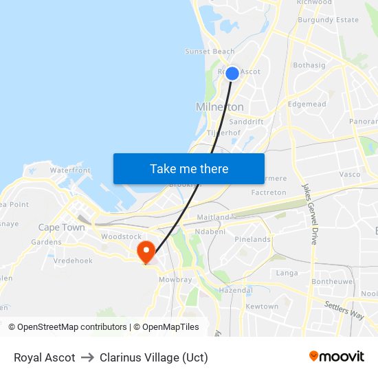 Royal Ascot to Clarinus Village (Uct) map