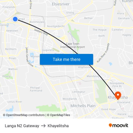 Langa N2 Gateway to Khayelitsha map